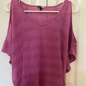 pink open shoulder top